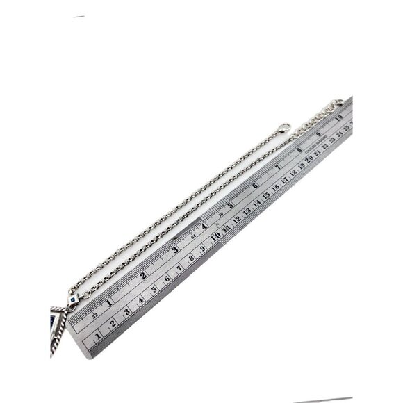 BRIGHTON CRYSTAL ROCKS BLUE DRUSY QUARTZ CRYST SLVR TEARDROP MESSAGE NECKLACE - Picture 2 of 7